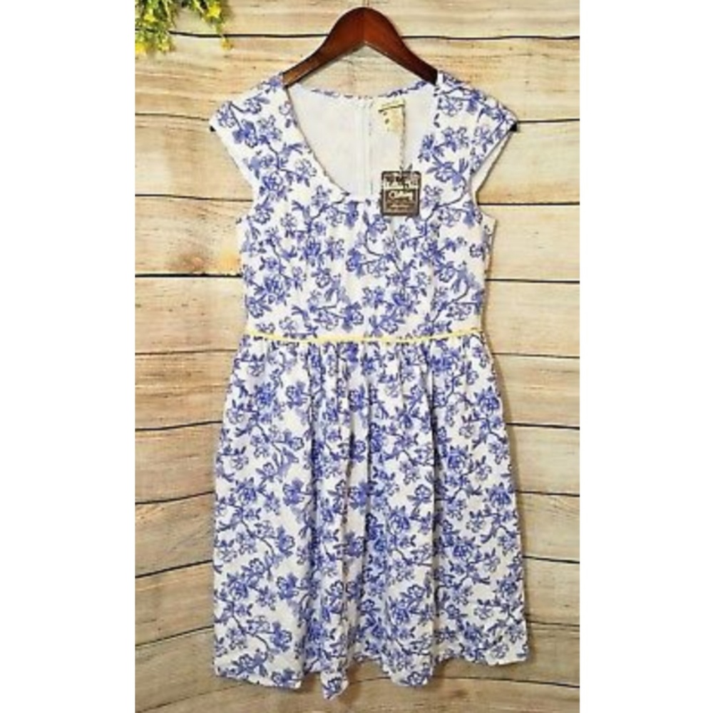 Matilda Jane Bluebell White & Blue Floral Dress